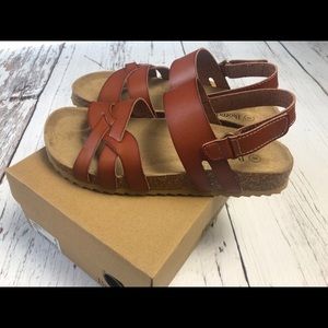 New cognac sandals size 8